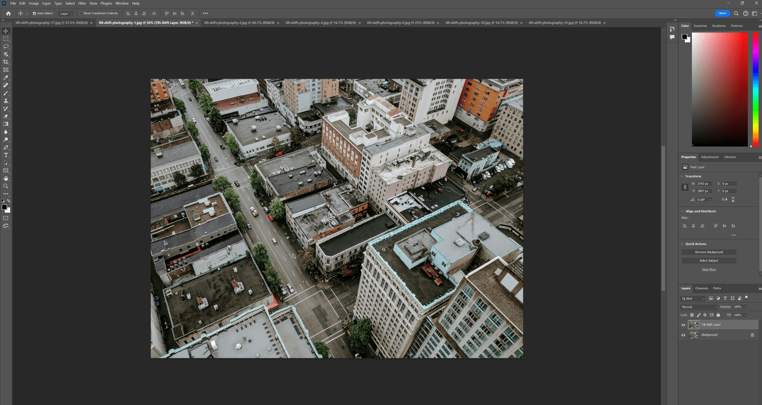 Creating the tilt-shift effect in Photoshop